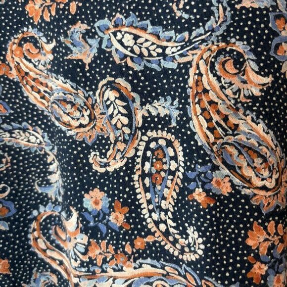 J. Jill Simply Supima scoop-neck cotton tunic multi paisley on black print long - Picture 5 of 9